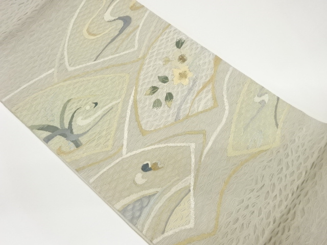 JAPANESE FUKURO OBI / WOVEN FLORAL PLANTS